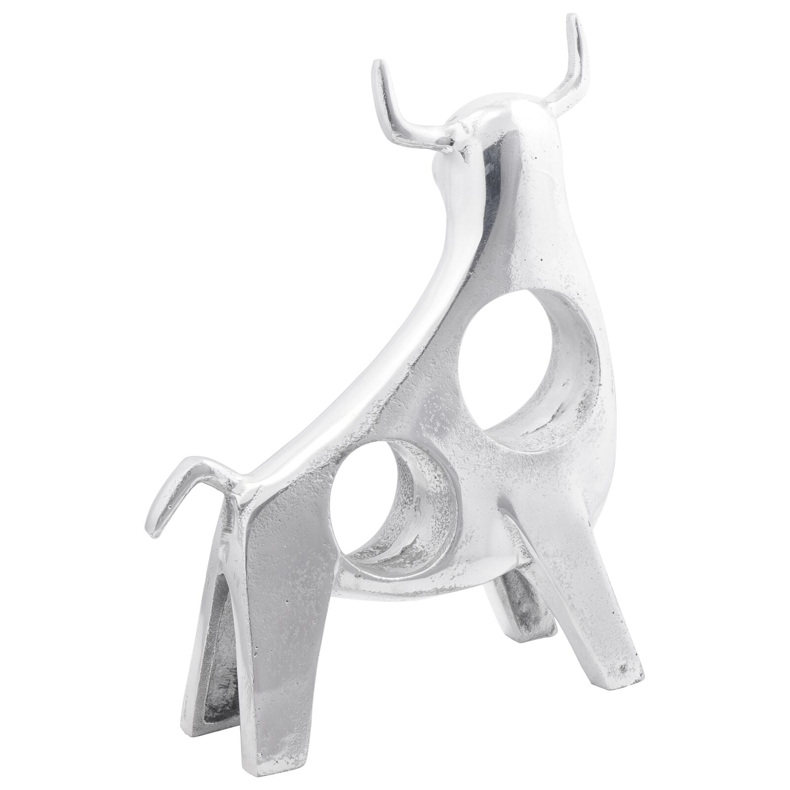 Sculpture taureau Argent 22x9,5x34 cm Aluminium V2442 Vetonek