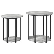 Mesa Lateral 2 pcs Gris Sonoma de Madera y Metal V4375 Vetonek