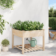 Macetero de jardín con estante 90x90x76 cm de madera maciza de abeto V0661 Vetonek