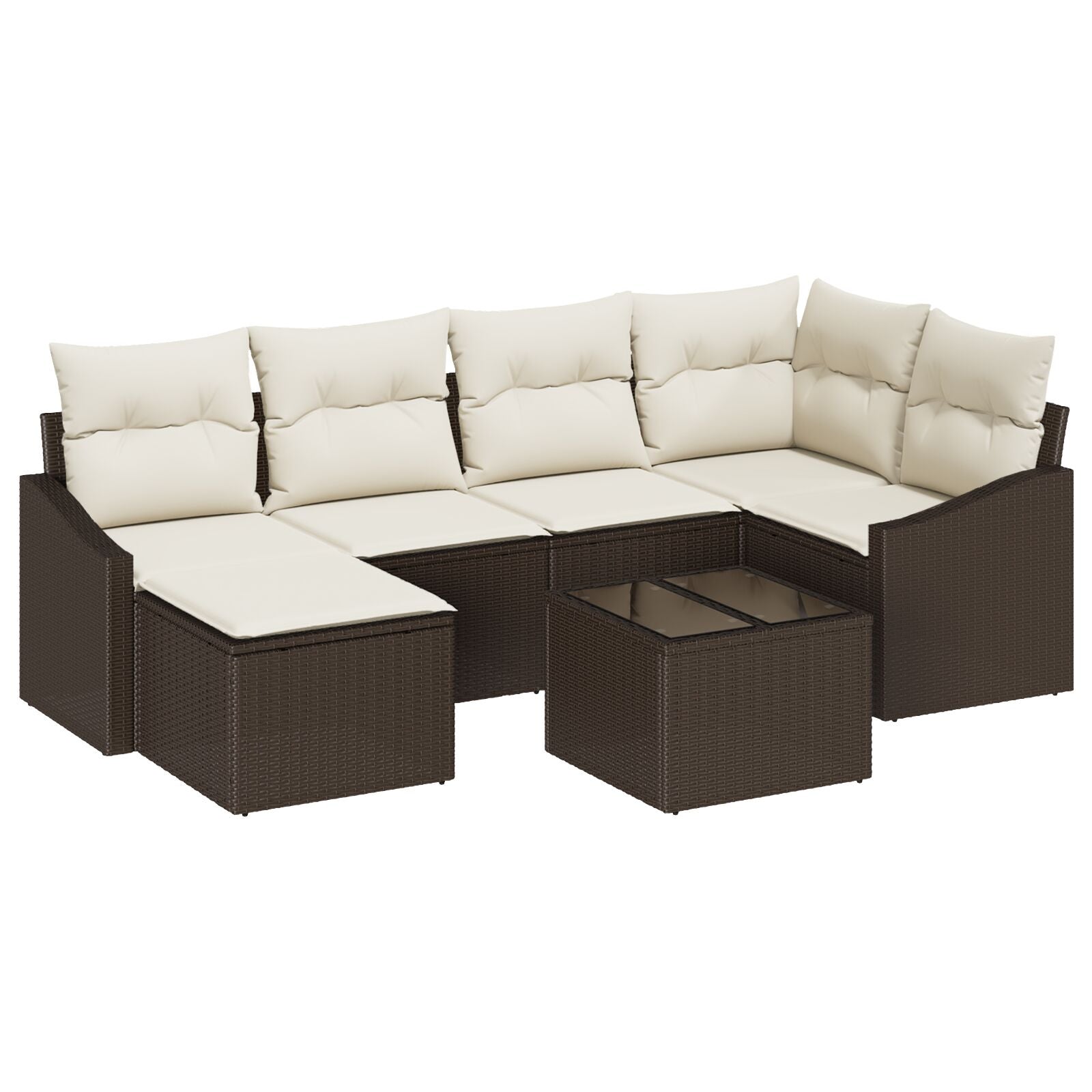 6-Piece Garden Dining Set with Gray Cushions Polyrattan V7380 Vetonek