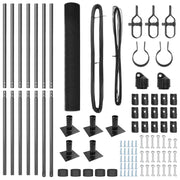 Cerca de malla soldada con 7 postes flangeados Gris 1.2x10 m Acero V6865 Vetonek