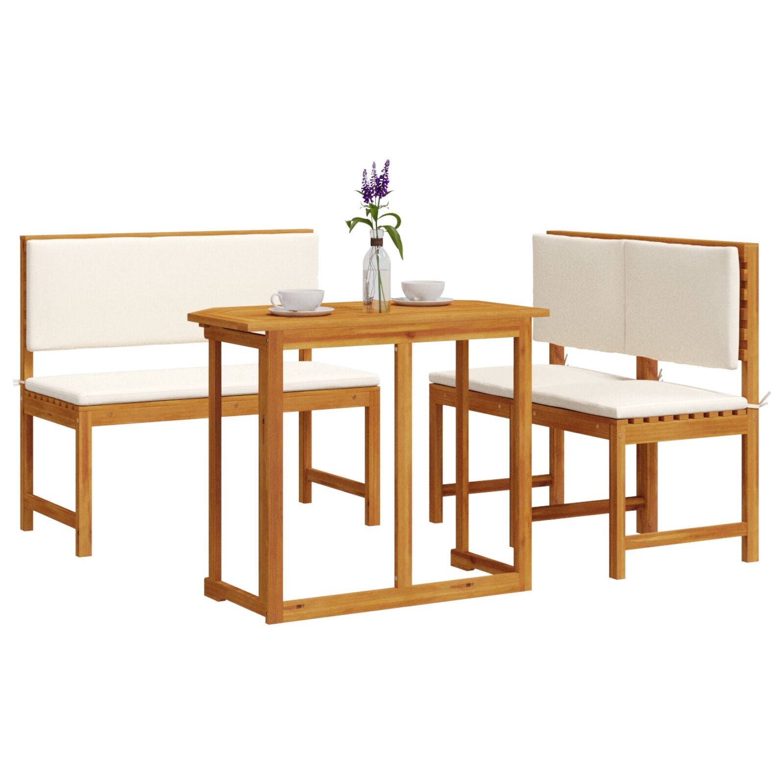 4-Piece Solid Acacia Wood Garden Dining Set V2256 Vetonek