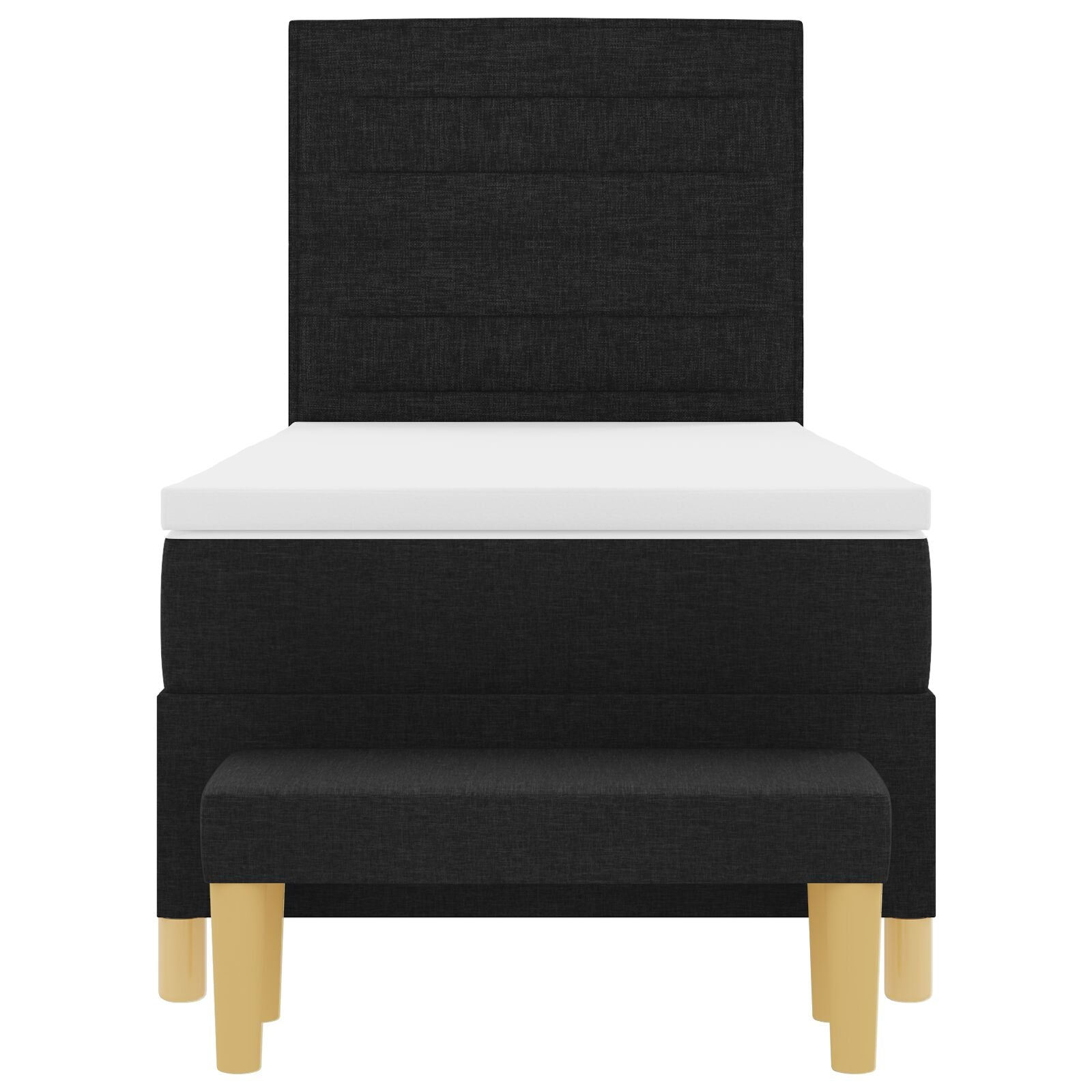 Bed Frame with Mattress Set of 2 Black Fabric 90 x 190 cm V2332 Vetonek