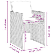 Conjunto de Comedor de Jardín de 5 Piezas con Cojines de Poliratán Marrón V8747 Vetonek