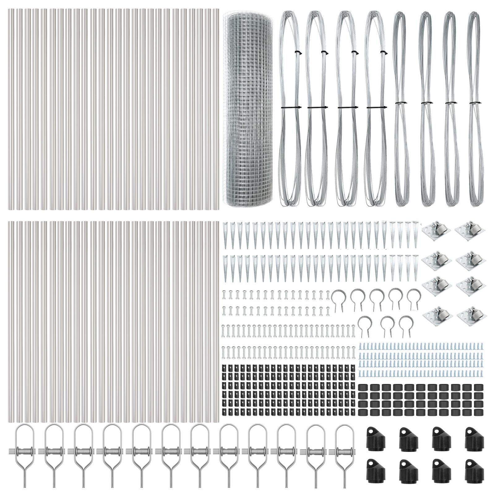 Clôture en fil de fer soudé avec 13 poteaux à pointes 1x100 m en acier galvanisé V1914 Vetonek