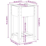 Plantador de Jardín con Estante 45x45x76 cm Madera Sólida de Pino V0647 Vetonek