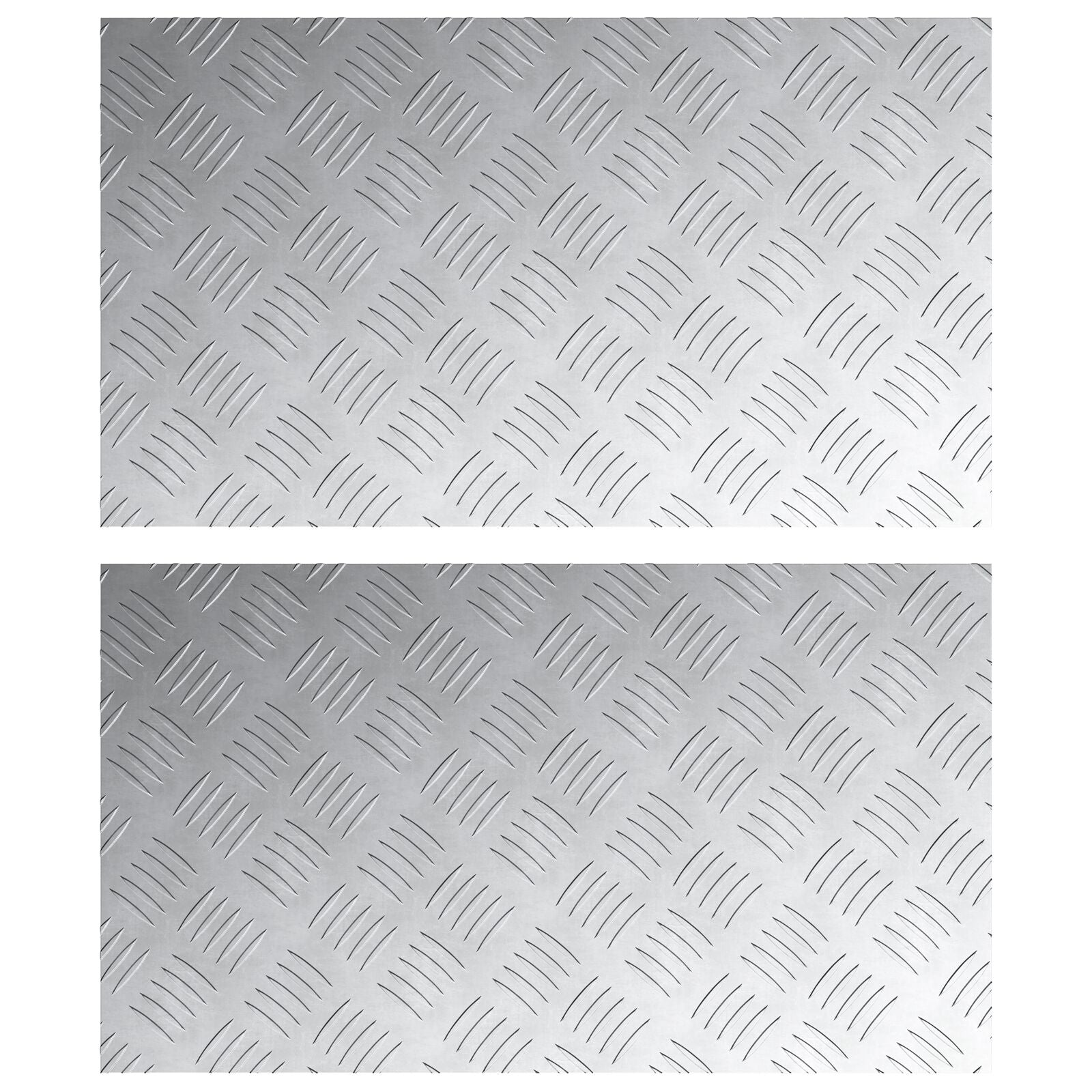 2 pièces de plaques antidérapantes en aluminium à motif damier 70x40 cm V7363 Vetonek