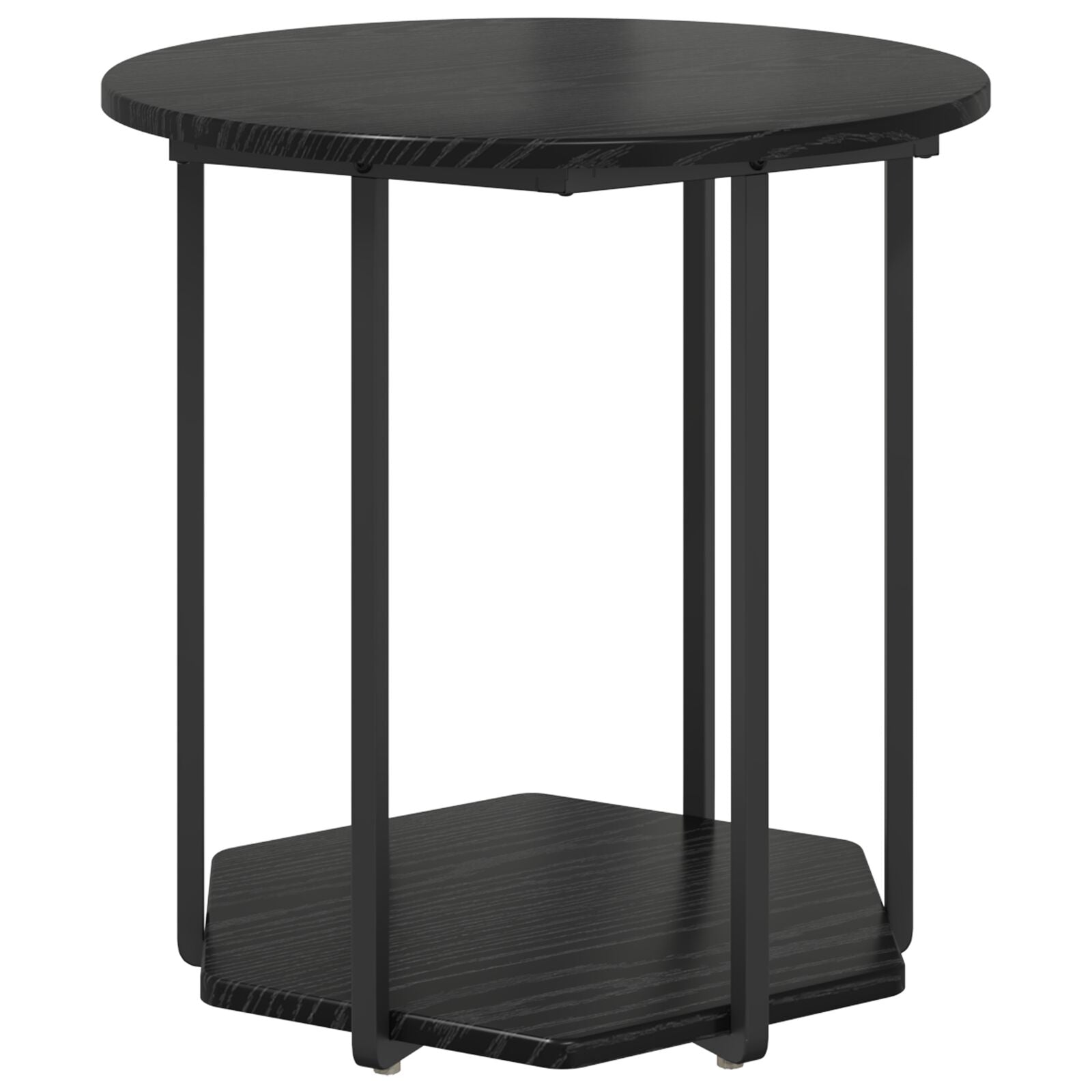 Mesa Lateral 2 pcs Madera de Roble Negro y Metal V4344 Vetonek