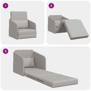 Sofá Cama de Piso  2 en 1 Gris Claro 65x80x83 cm Tela V5661 Vetonek