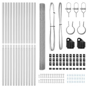 Cerca de Alambre Soldado con 13 Postes 1.5x50 m de Acero Galvanizado V8198 Vetonek