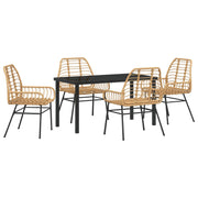 Set de Comedor de Jardín de 5 Piezas Marrón Poliratán V7701 Vetonek