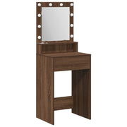 Bureau de maquillage avec lumières LED - Chêne marron - 50x41x135 cm V1529 Vetonek