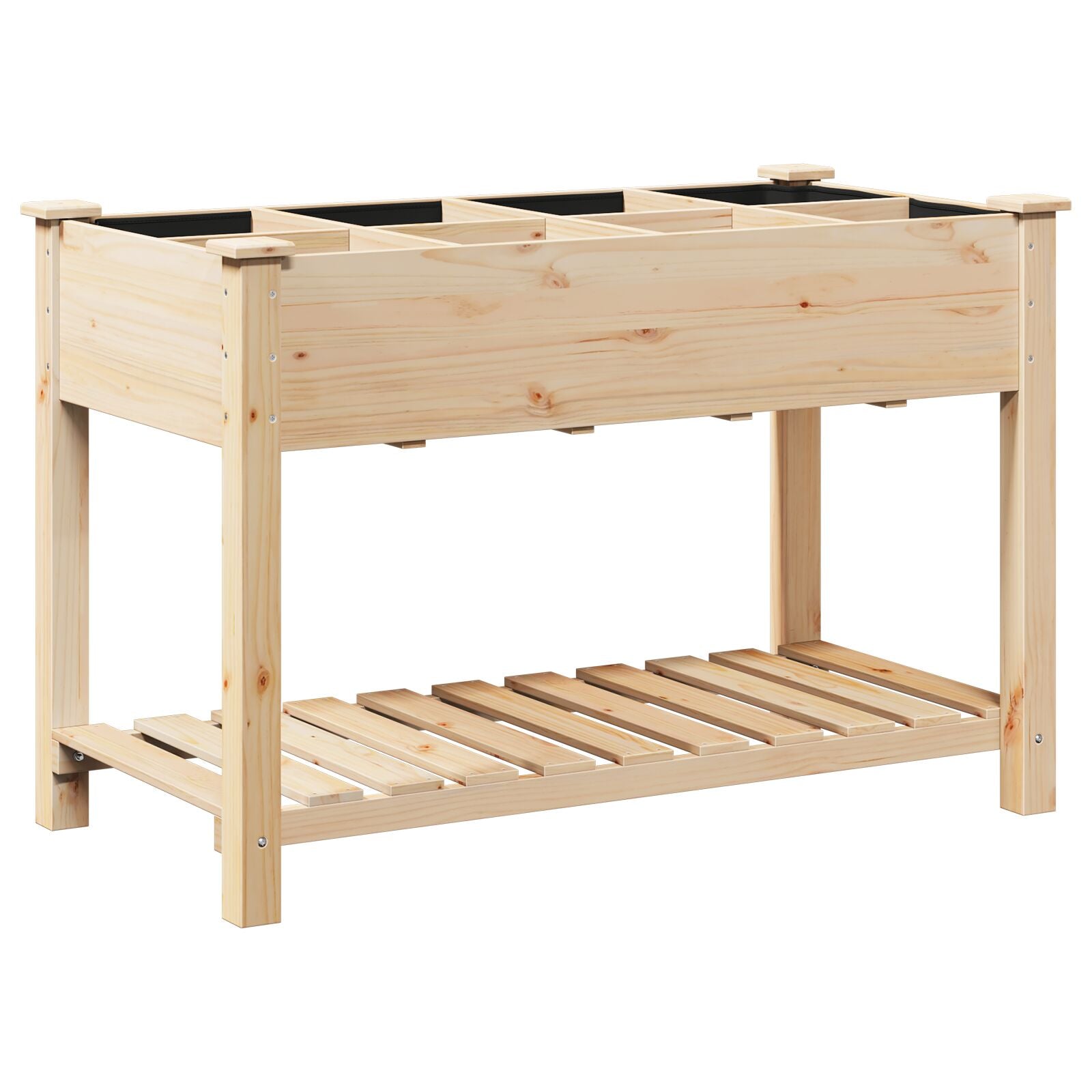 Jardín Planter con Rejillas 115x59x76 cm Madera Sólida de Pino V0685 Vetonek