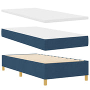 Box Spring bed with mattress and blue bench 90x190 cm fabric V3148 Vetonek