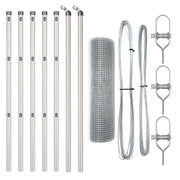 Fence Post Set Set of 2 Galvanized Steel 10 x 0.5 m V7245 Vetonek