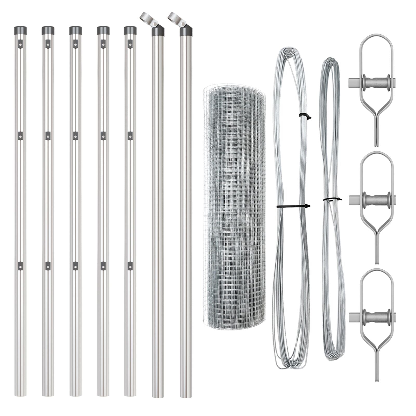 Fence Post Set Set of 2 Galvanized Steel 10 x 0.5 m V7245 Vetonek