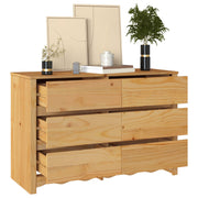 Cómoda ""DRAMMEN"" 111x43x73,5 cm de Madera Sólida de Pino V7064 Vetonek