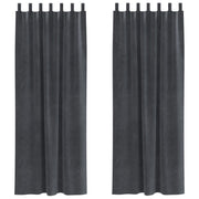 Blackout Curtains with Suspension Ties 2 Pieces of Light Gray Velvet V3587 Vetonek