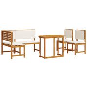 4 Piece Garden Dining Set with Cushions - Solid Acacia Wood V2133 Vetonek