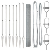 Cerca de Malla Soldada  con 7 Postes de Pica 10 x 1.4 m Acero Galvanizado V0979 Vetonek