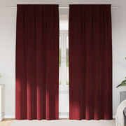 Blackout Curtains with top tape 2 pcs Wine Red Velvet V3969 Vetonek