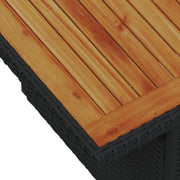 Conjunto de Comedor de Jardín de 11 Piezas con Cojines Ratán Poliéster Negro Acacia V7487 Vetonek