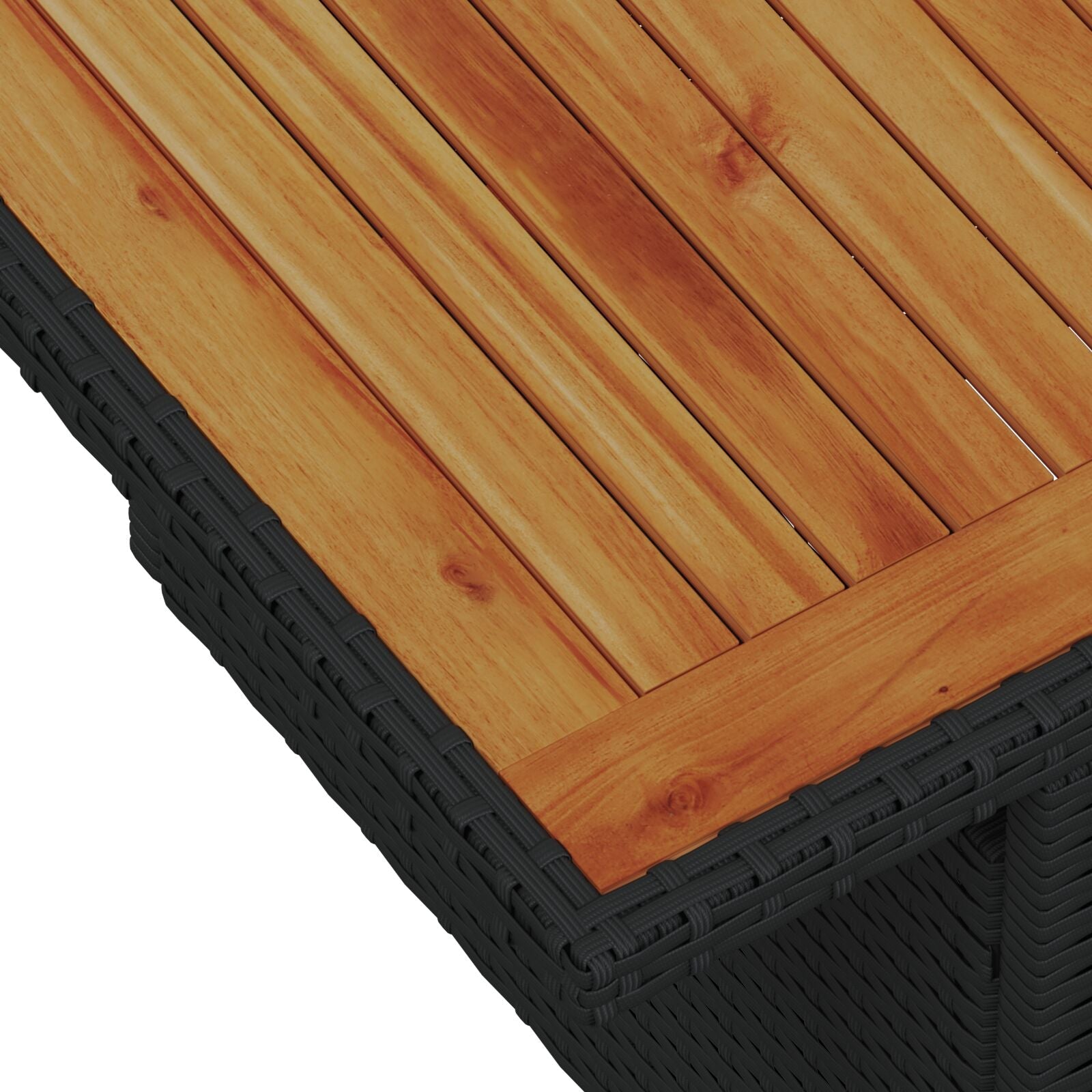 Conjunto de Comedor de Jardín de 11 Piezas con Cojines Ratán Poliéster Negro Acacia V7487 Vetonek