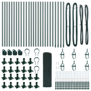 Cerca de Alambre Soldada  con 13 Poste Flangados Verde 1x50 m Acero V6339 Vetonek