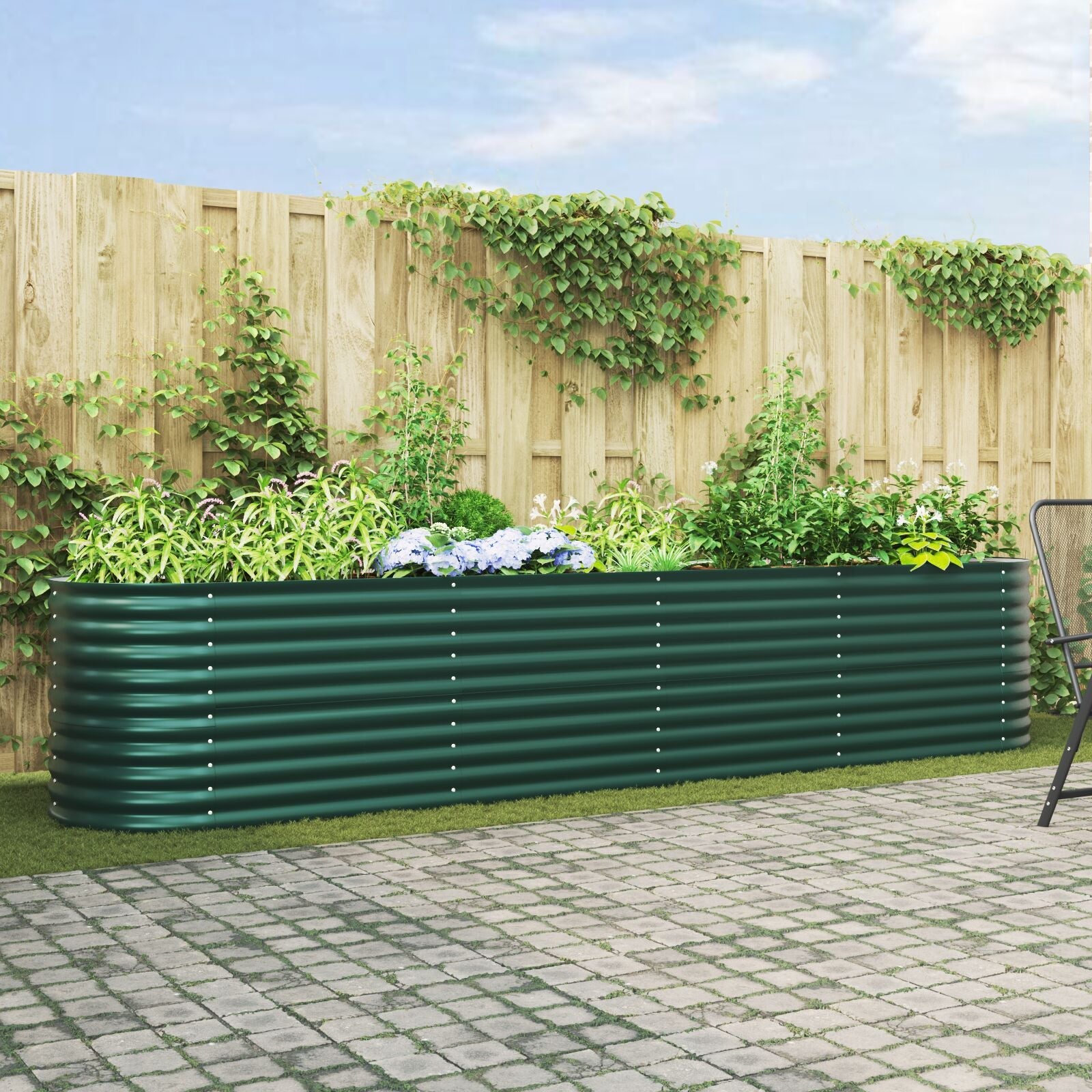 Huerto elevado Verde 400x80x81 cm Acero Galvanizado V3511 Vetonek