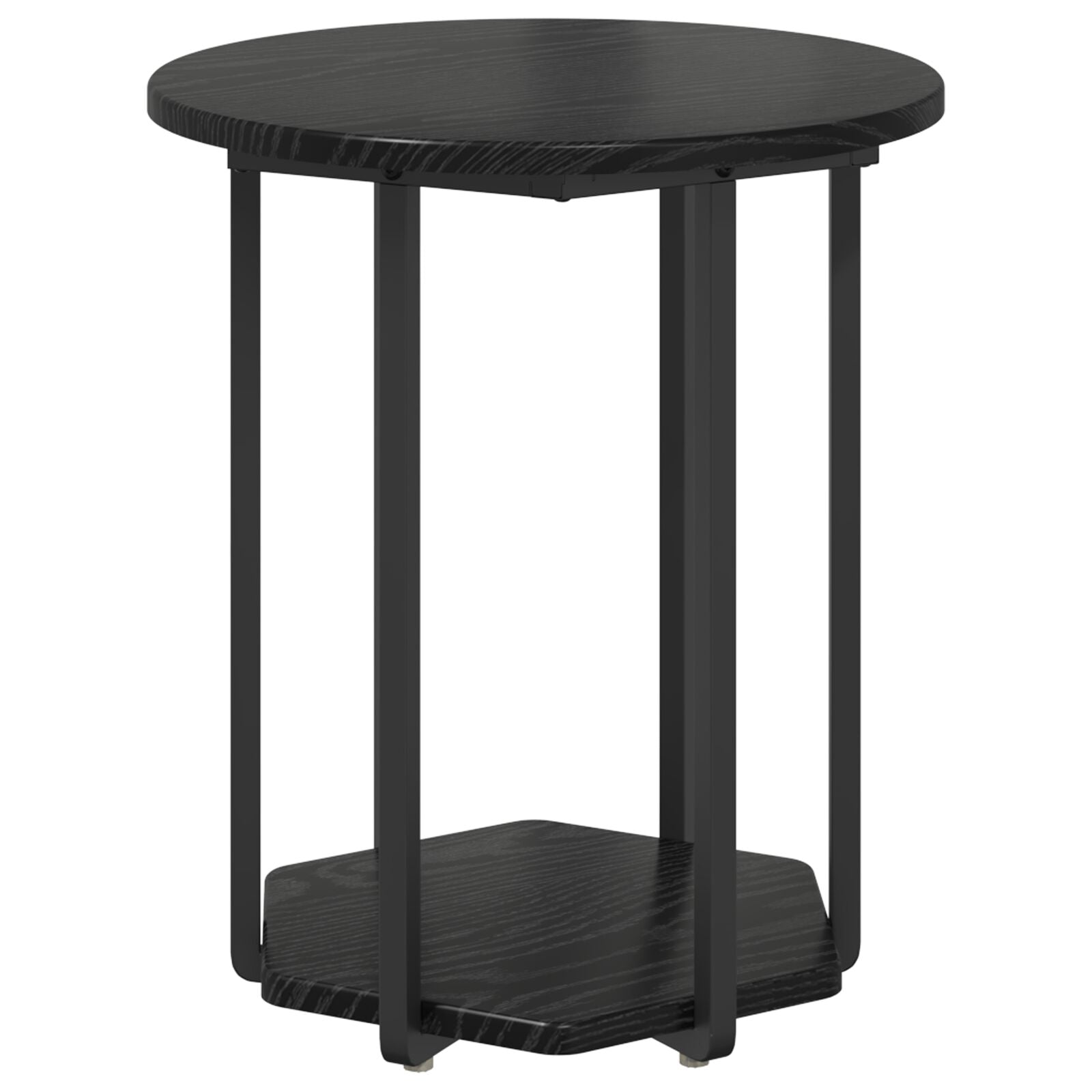 Mesa Lateral 2 pcs Madera de Roble Negro y Metal V4344 Vetonek