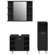 Juego de Muebles de Baño Conjunto de 3 Roble Negro V0356 Vetonek