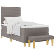Box Spring Bed with Mattress and Taupe Bench 90x190 cm Fabric V2356 Vetonek
