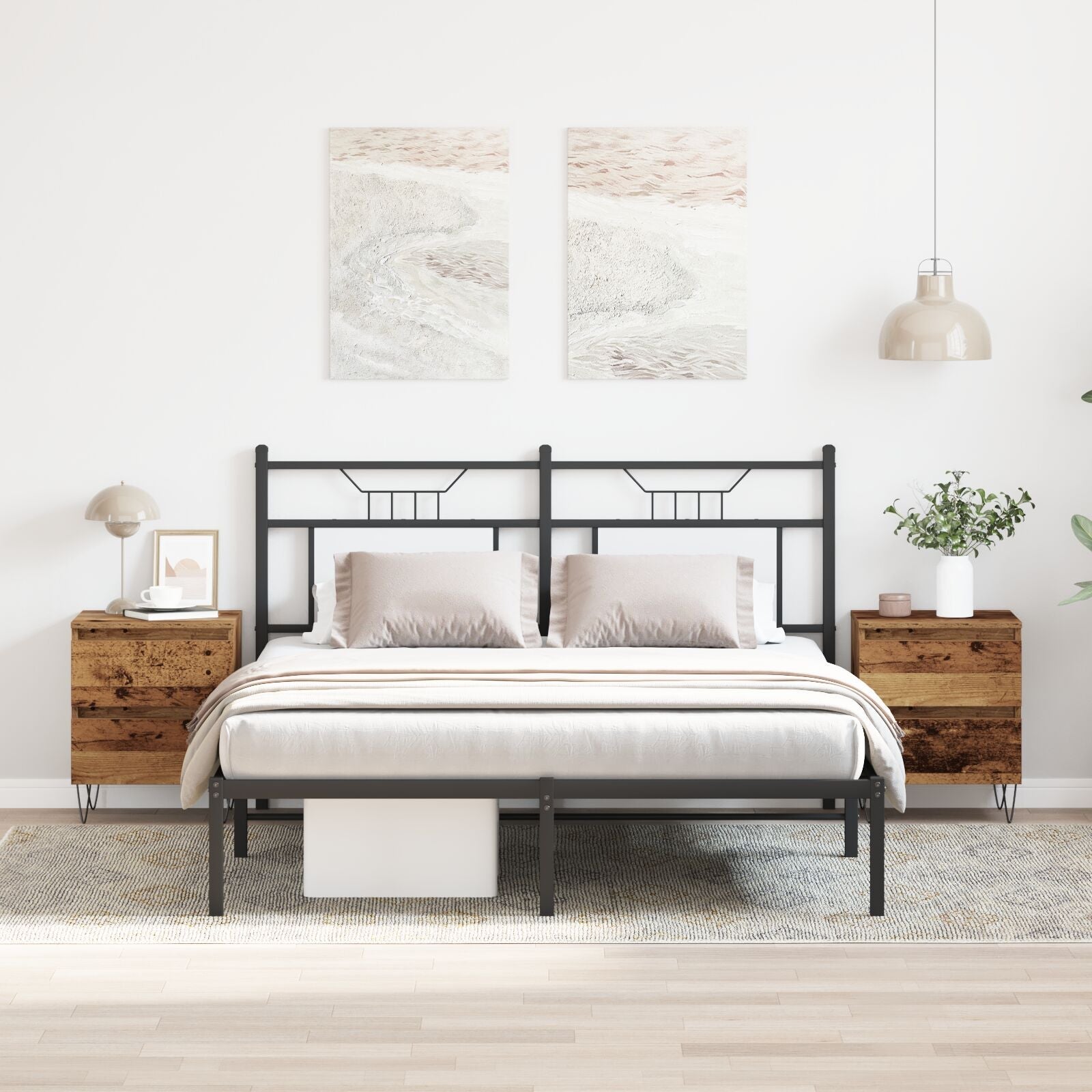 Tiroirs de nuit 2 pcs Vieux Bois 40x35x50 cm Bois Écologique V3478 Vetonek