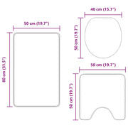 Conjunto de 3 alfombrillas de baño marrón de polipropileno antideslizante V9912 Vetonek