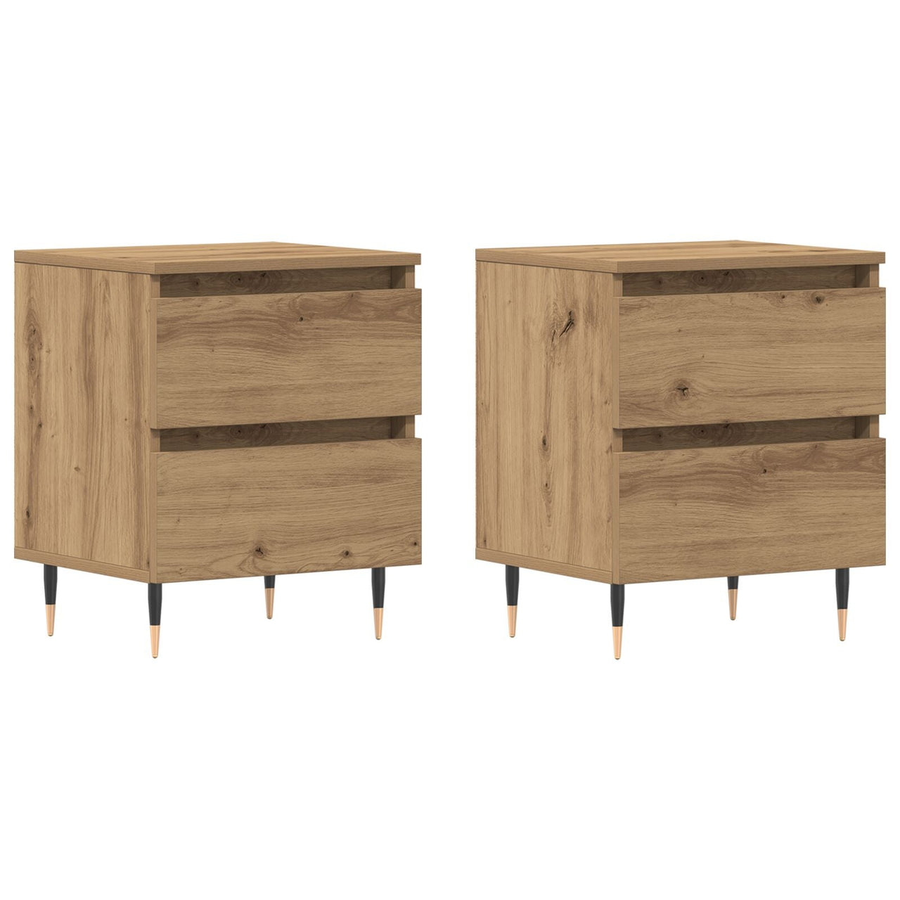 Mesitas de Noche 2 pcs Roble Artesanal 40x35x50 cm Madera Ingenierizada V3393 Vetonek