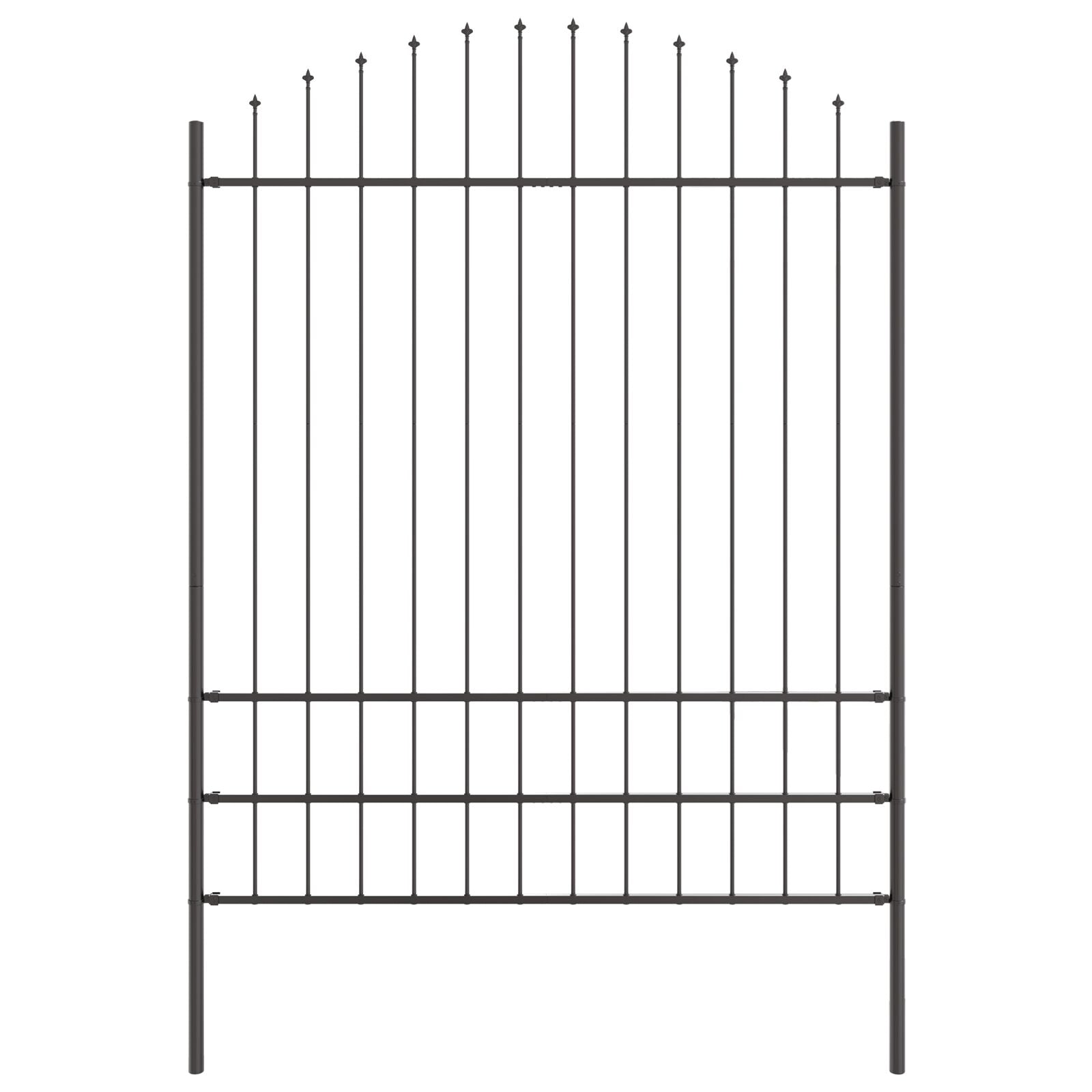Valla de jardín con arco gris 3,4x2 m de acero V0677 Vetonek