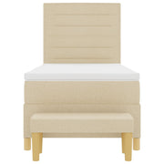Bed with Box Spring and Cream Mattress 90x190 cm Fabric V2363 Vetonek