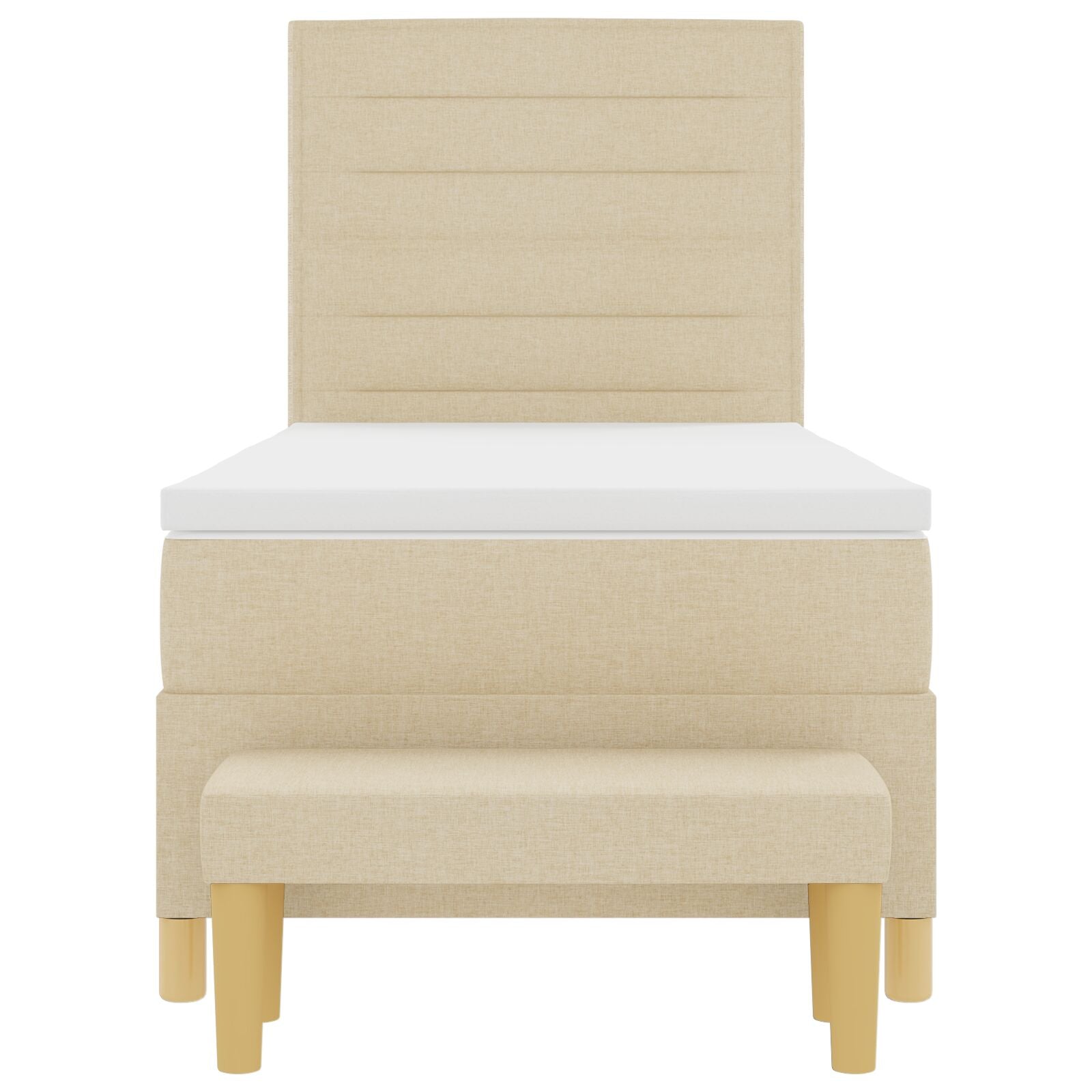 Bed with Box Spring and Cream Mattress 90x190 cm Fabric V2363 Vetonek