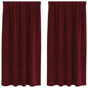 Blackout curtains with ribbon on top 2 pcs Velvet wine red V3952 Vetonek