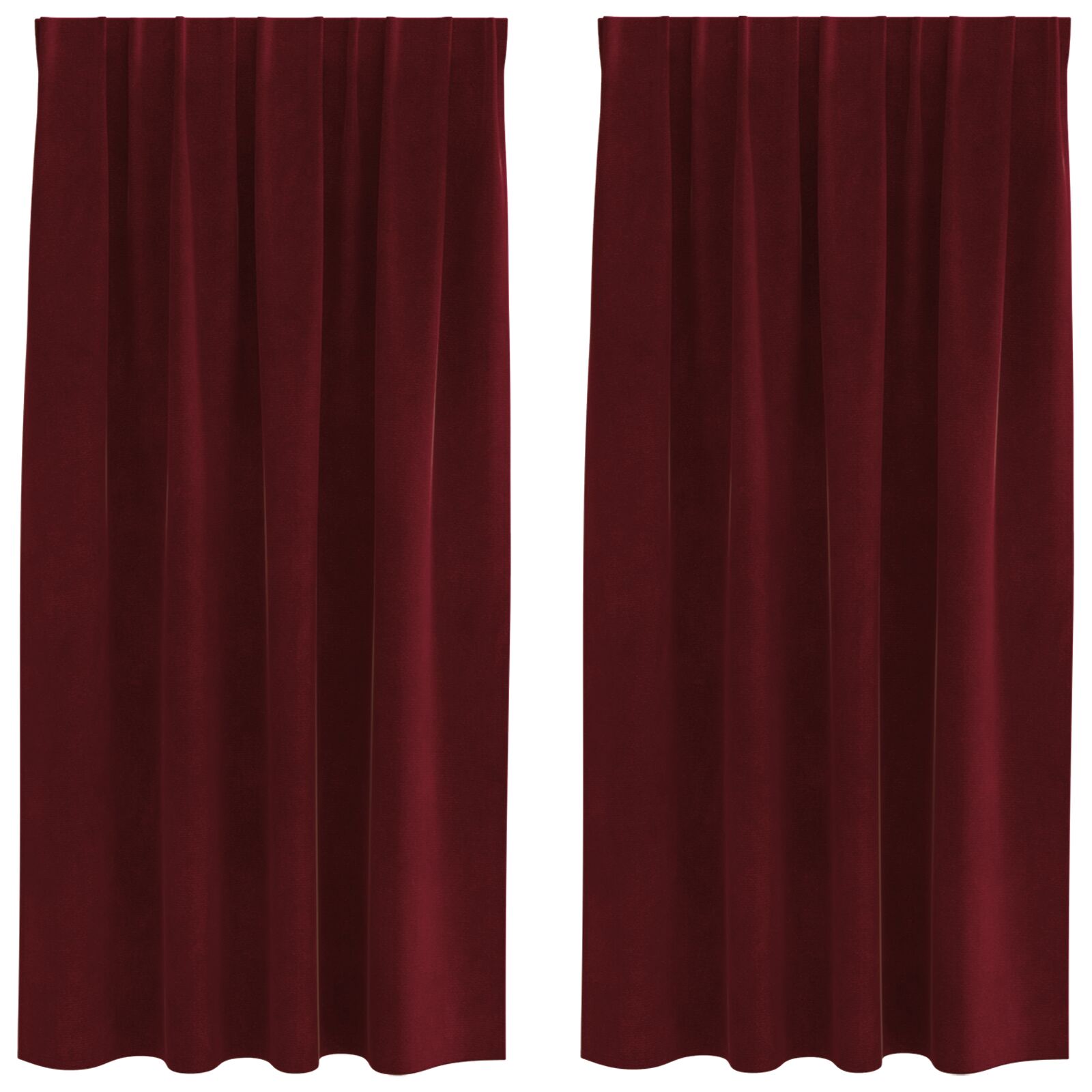 Blackout curtains with ribbon on top 2 pcs Velvet wine red V3952 Vetonek
