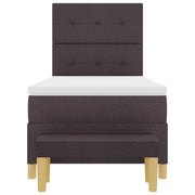 Bed with Slatted Base with Mattress and Bench Dark Brown 80x200 cm Fabric V3049 Vetonek