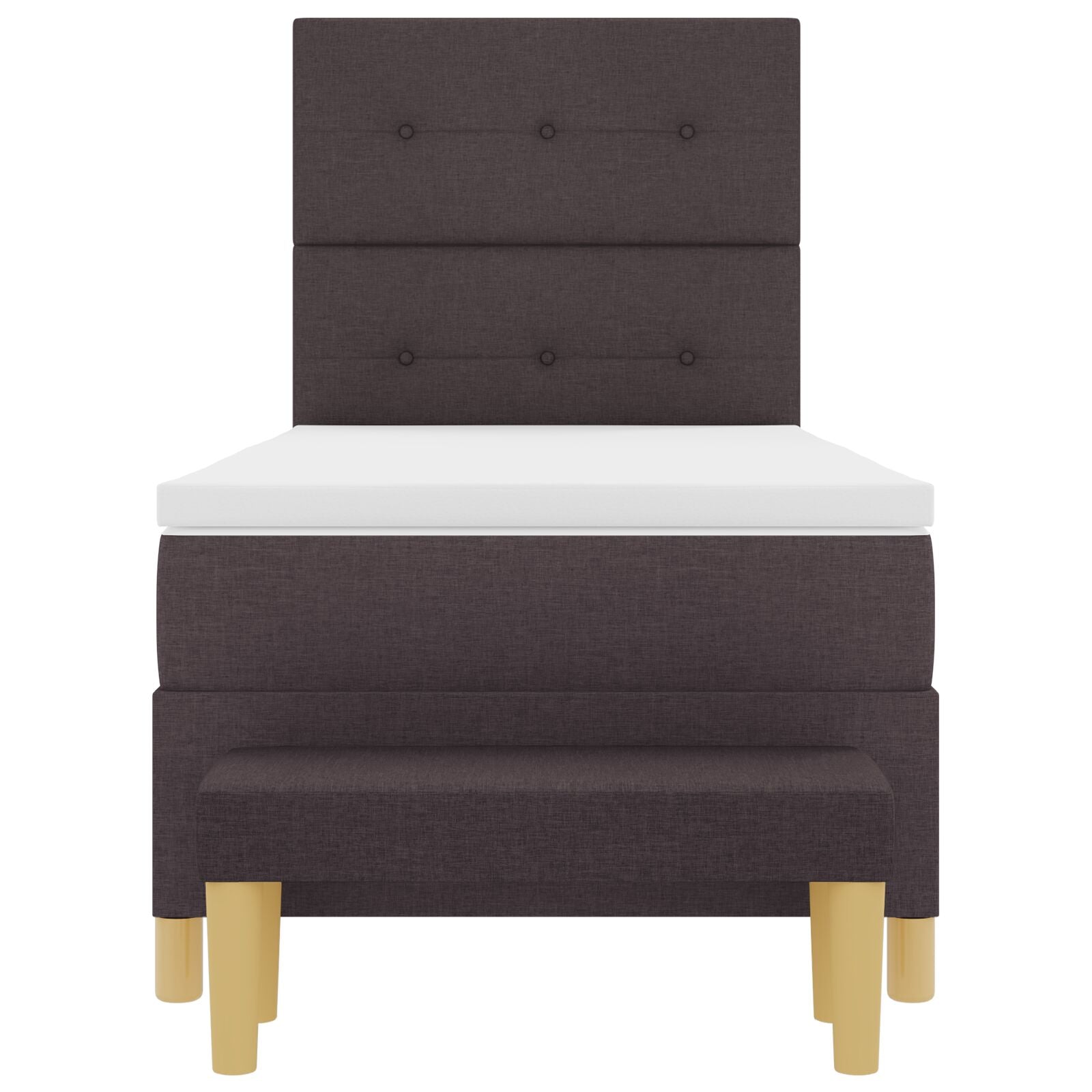 Bed with Slatted Base with Mattress and Bench Dark Brown 80x200 cm Fabric V3049 Vetonek