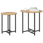 Mesa Lateral de 2 pcs en Madera de Roble Artisan y Metal V4214 Vetonek