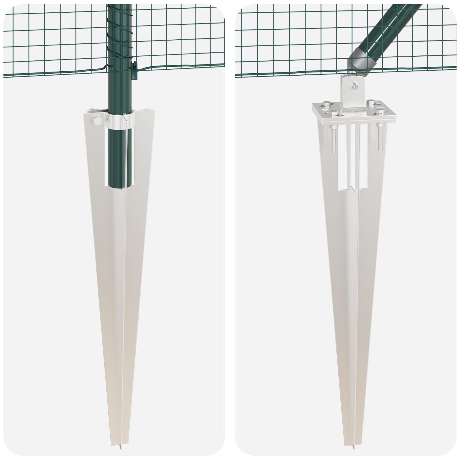 Cerca de Malla Soldada  con 13 Postes de Punta Verde 1.4x50 m de Acero V2881 Vetonek