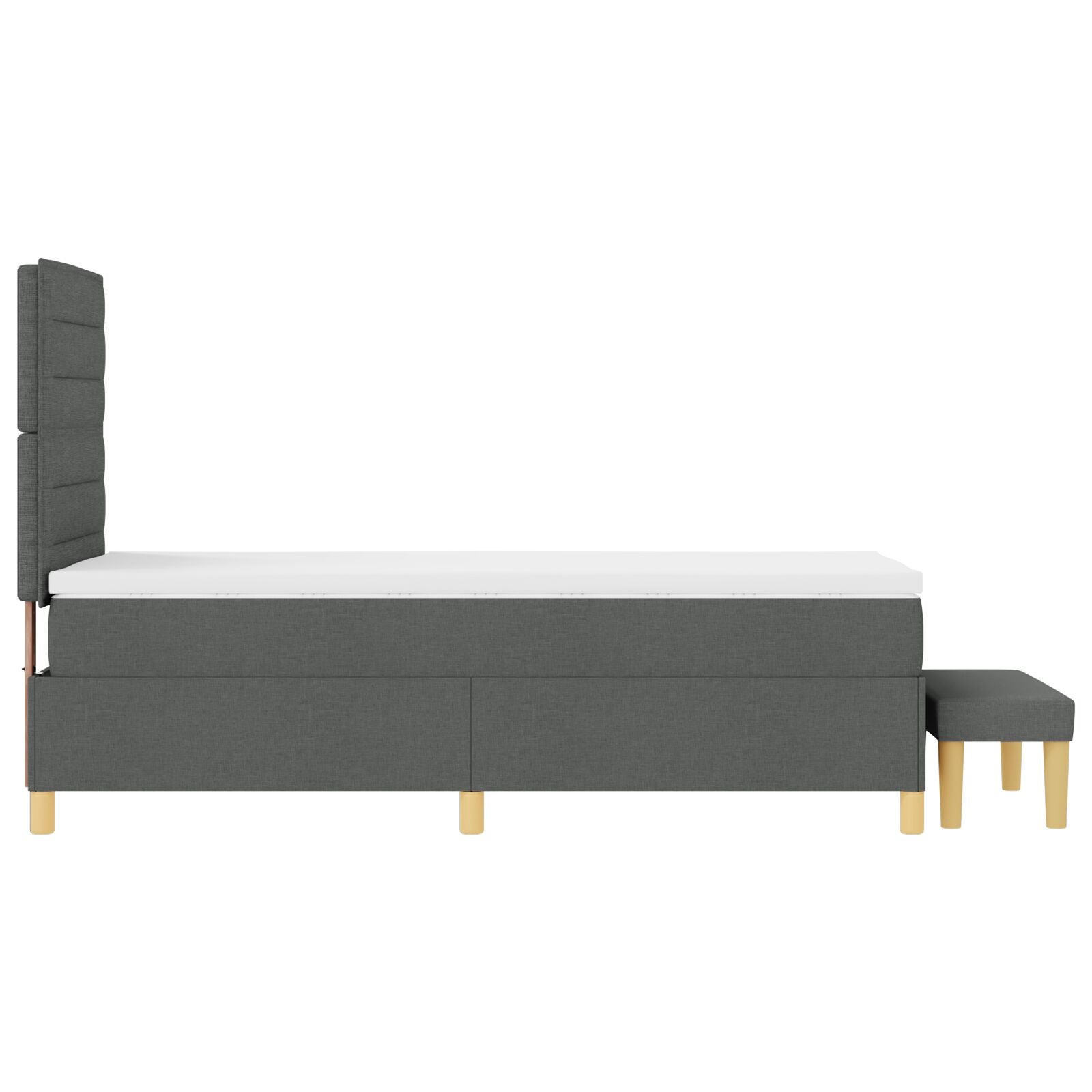 Bed With Slatted Base And Bench Dark Gray 90x190 cm Fabric V2325 Vetonek