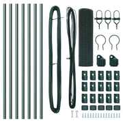 Juego de Postes de Cerca Set de 2 Verde Metal 10 x 0.5 m V8419 Vetonek