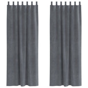 Blackout Curtains with Suspension Ties 2 pcs Light Gray Velvet V3877 Vetonek