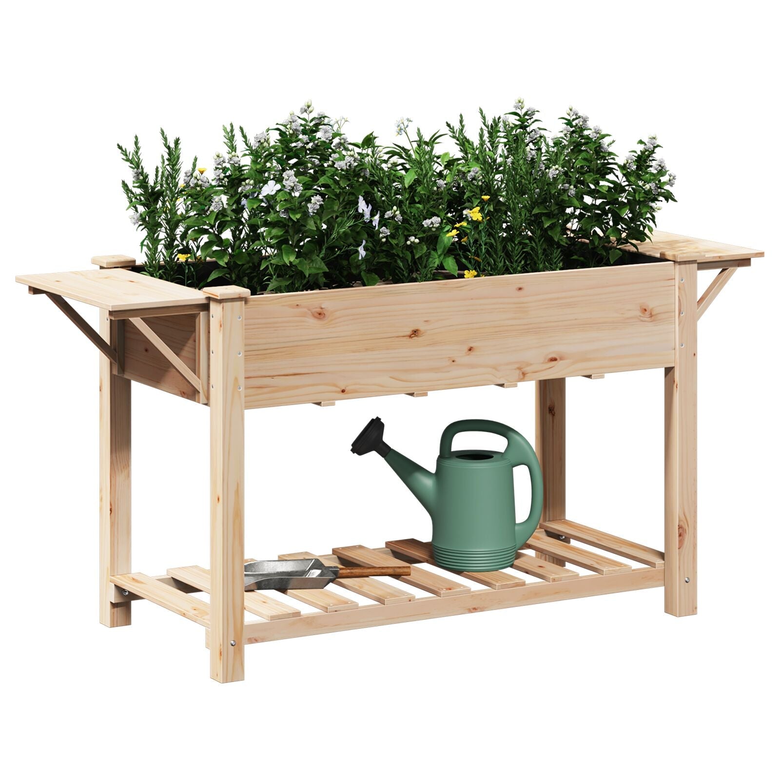 Macetero de Jardín con Estantes 155x59x76 cm de Madera Maciza de Pino V0630 Vetonek
