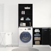 Black Oak Washing Machine Cabinet 64x24x190 cm Technical Wood V0677 Vetonek