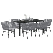 Set de Comedor de Jardín  de 2 Piezas con Cojines Gris Poliratán V8562 Vetonek